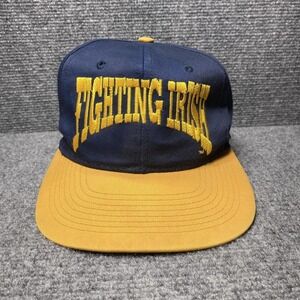 Vintage Notre Dame Fighting Irish Hat Cap Snap Back NCAA Football Mens 90s